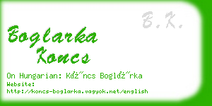 boglarka koncs business card